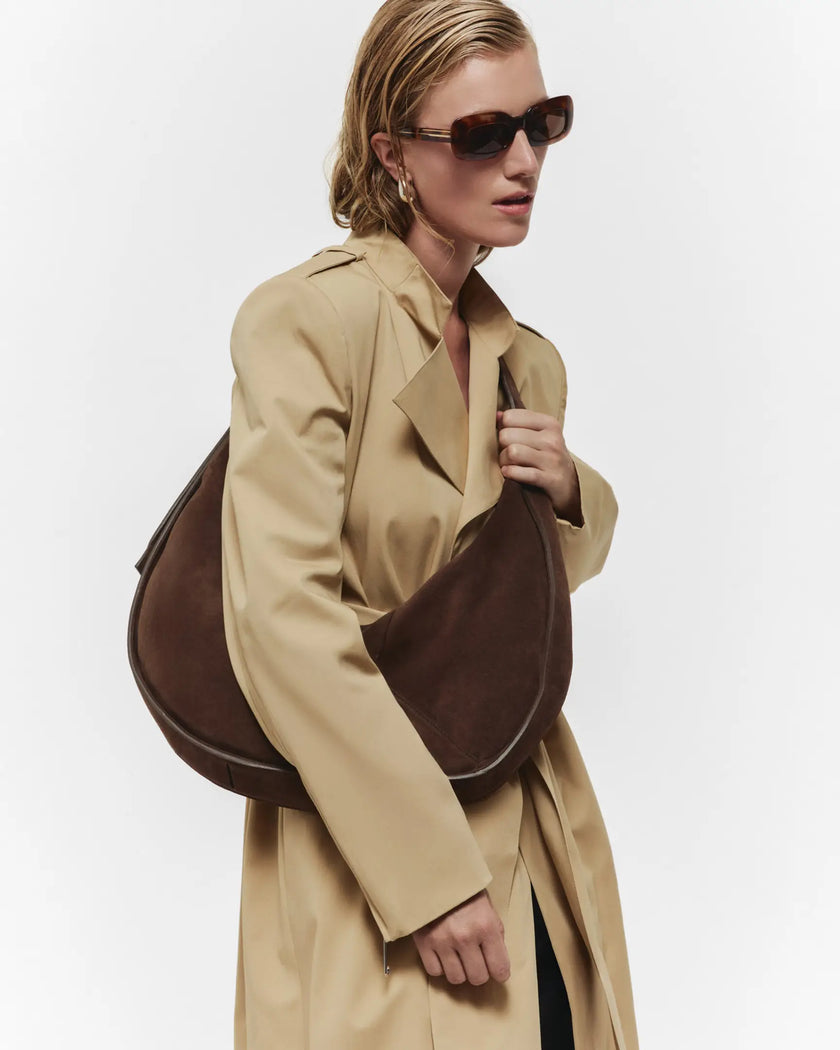 JL Suede Shoulder Bag