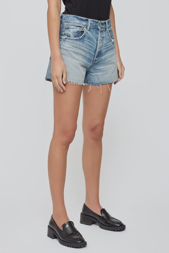 MOU Light Wash Cutoff Shorts