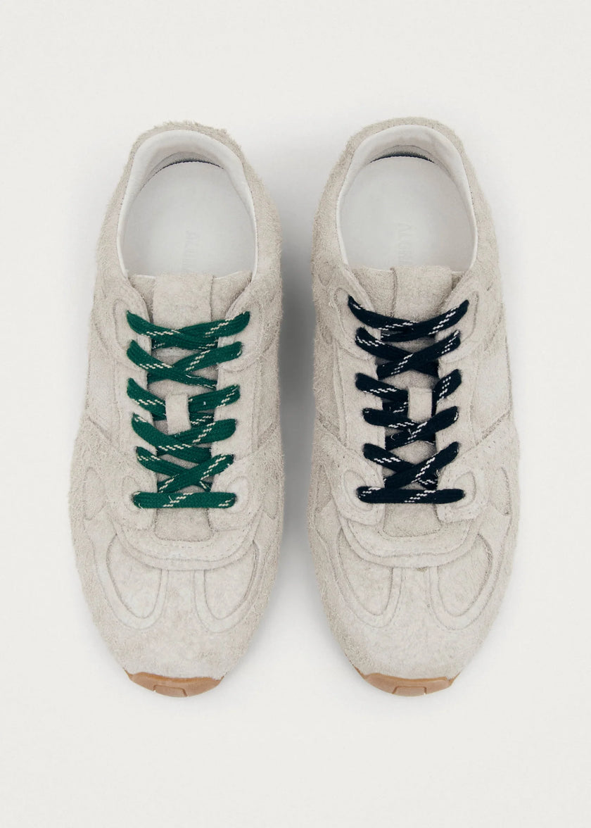 ALOHAS Suede Fuzzy Grey Leather Sneakers