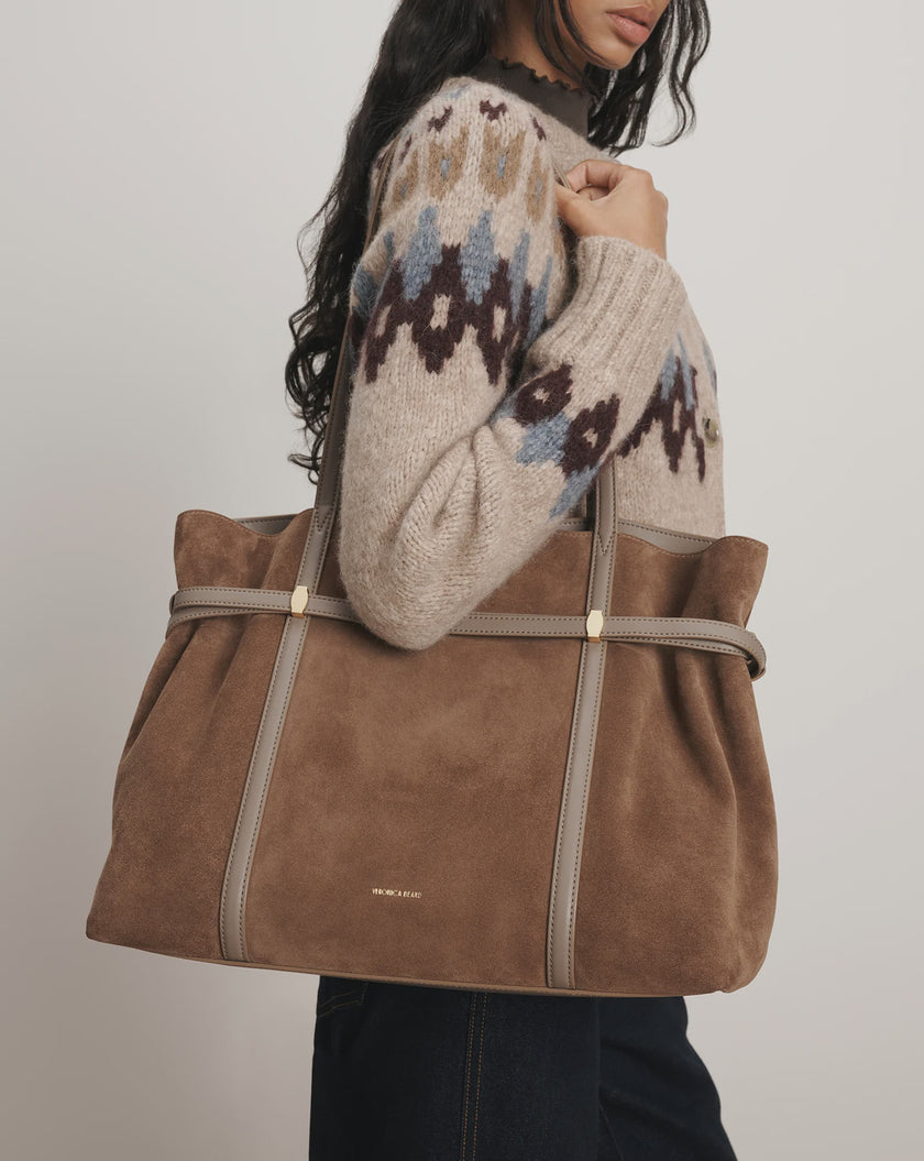 VER Large Suede Strap Tote
