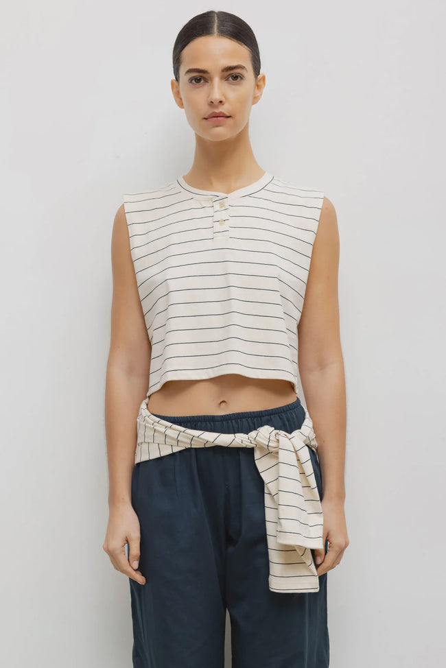 LES Stripe Henley Tank