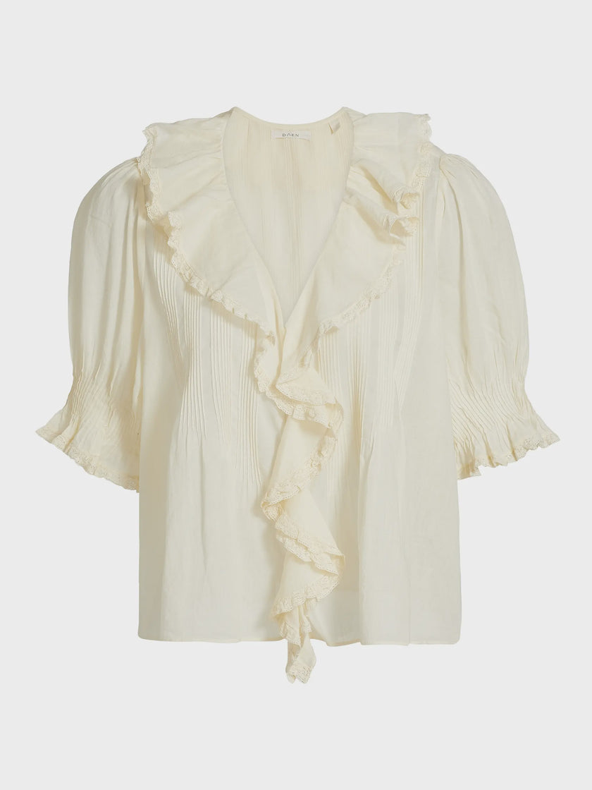 DOE Yellow Ruffle Blouse