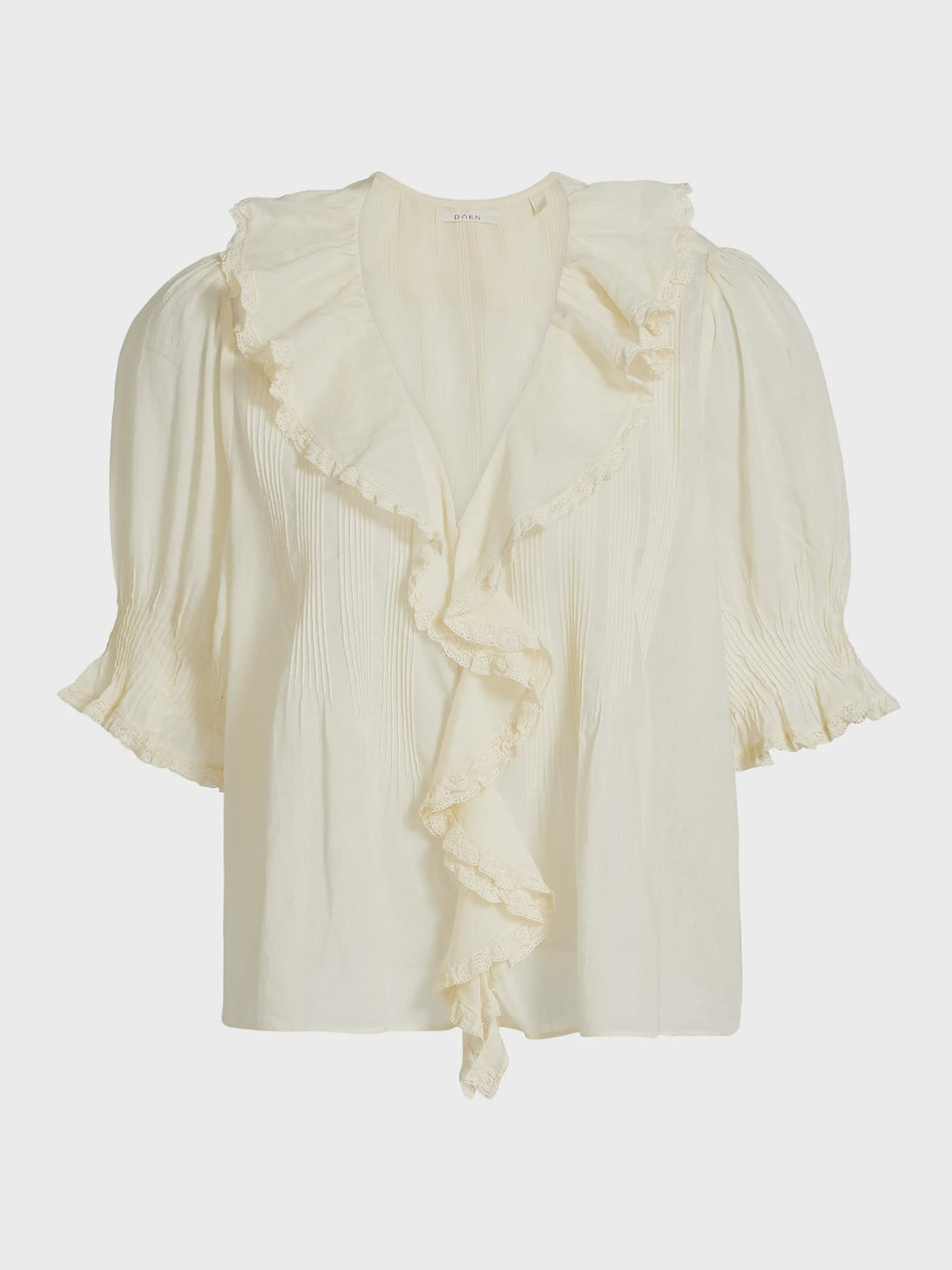 DOE Yellow Ruffle Blouse