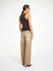 MAL Tan Straight Wide Leg Jeans