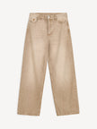 MAL Tan Straight Wide Leg Jeans