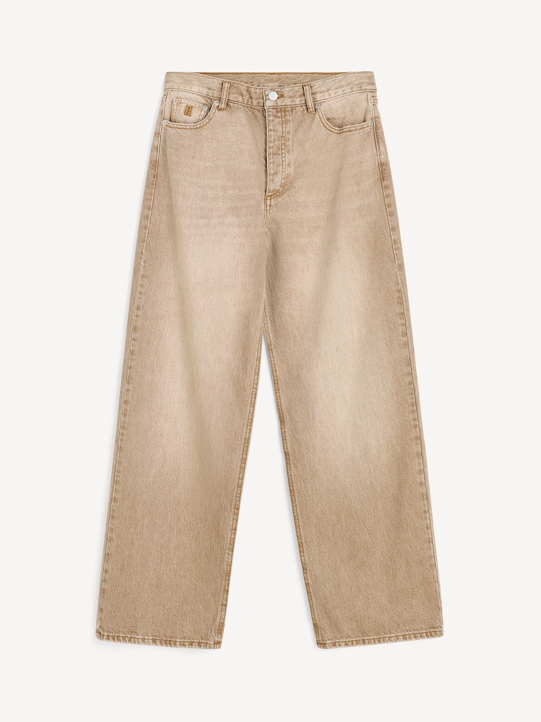 MAL Tan Straight Wide Leg Jeans