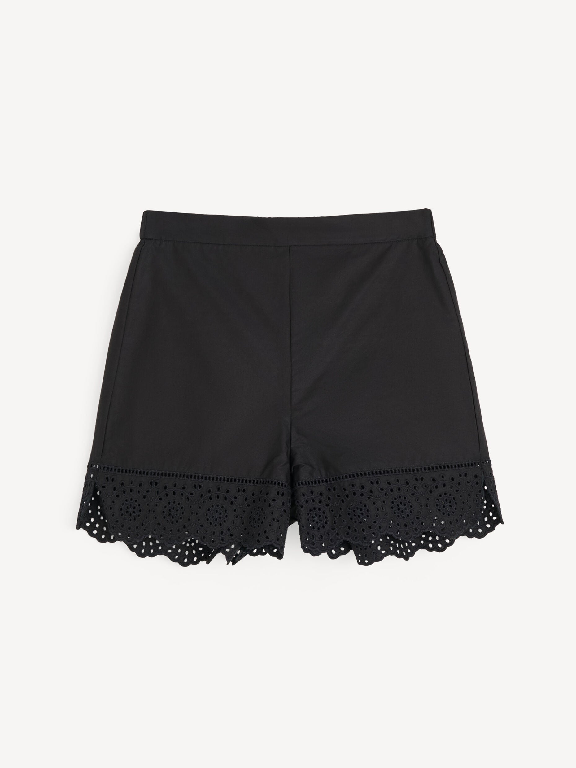 MAL Black Crochet Trim Shorts