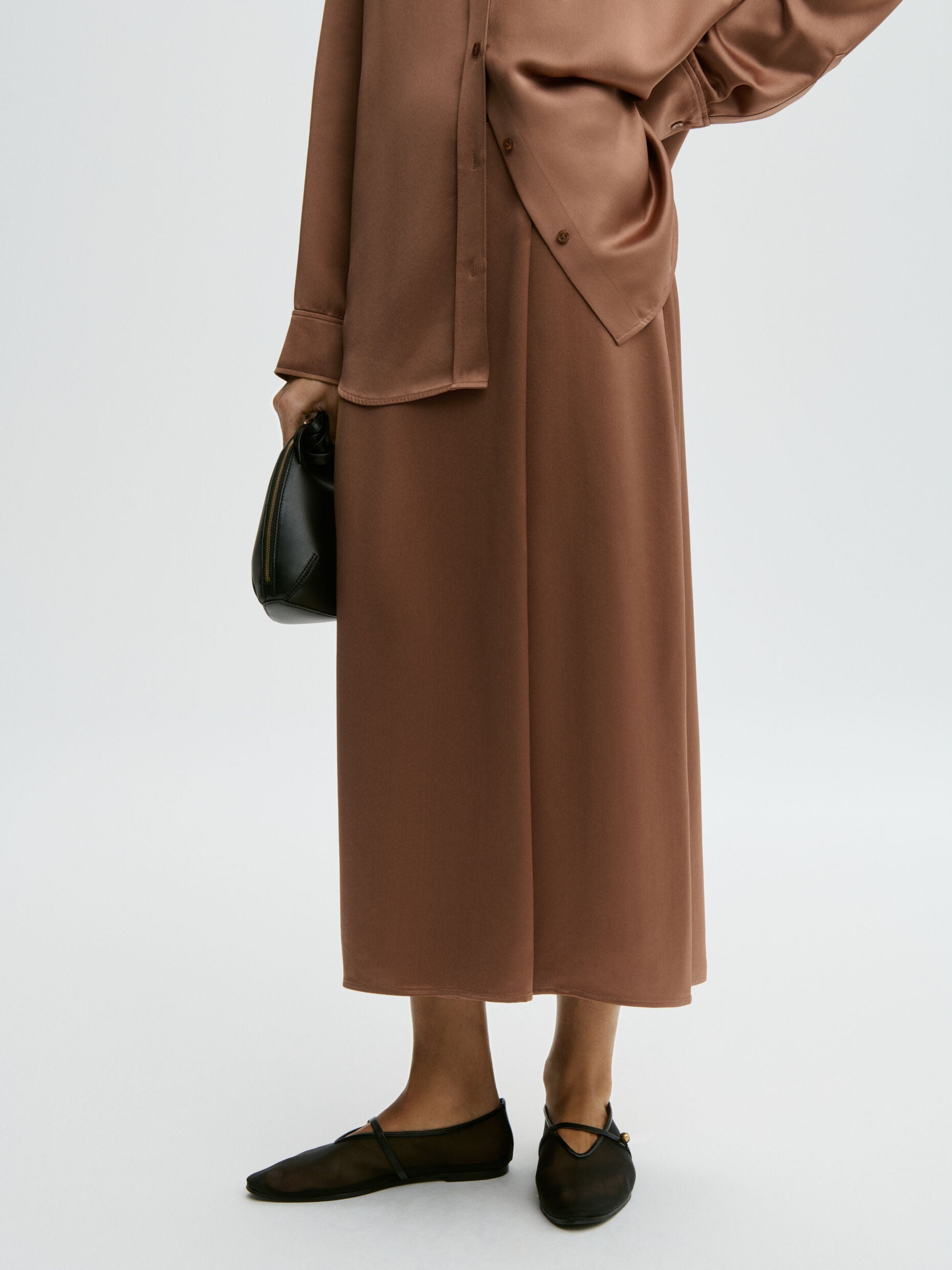 MAL Satin Midi Skirt