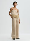 MAL Feather Fringe Strapless Top