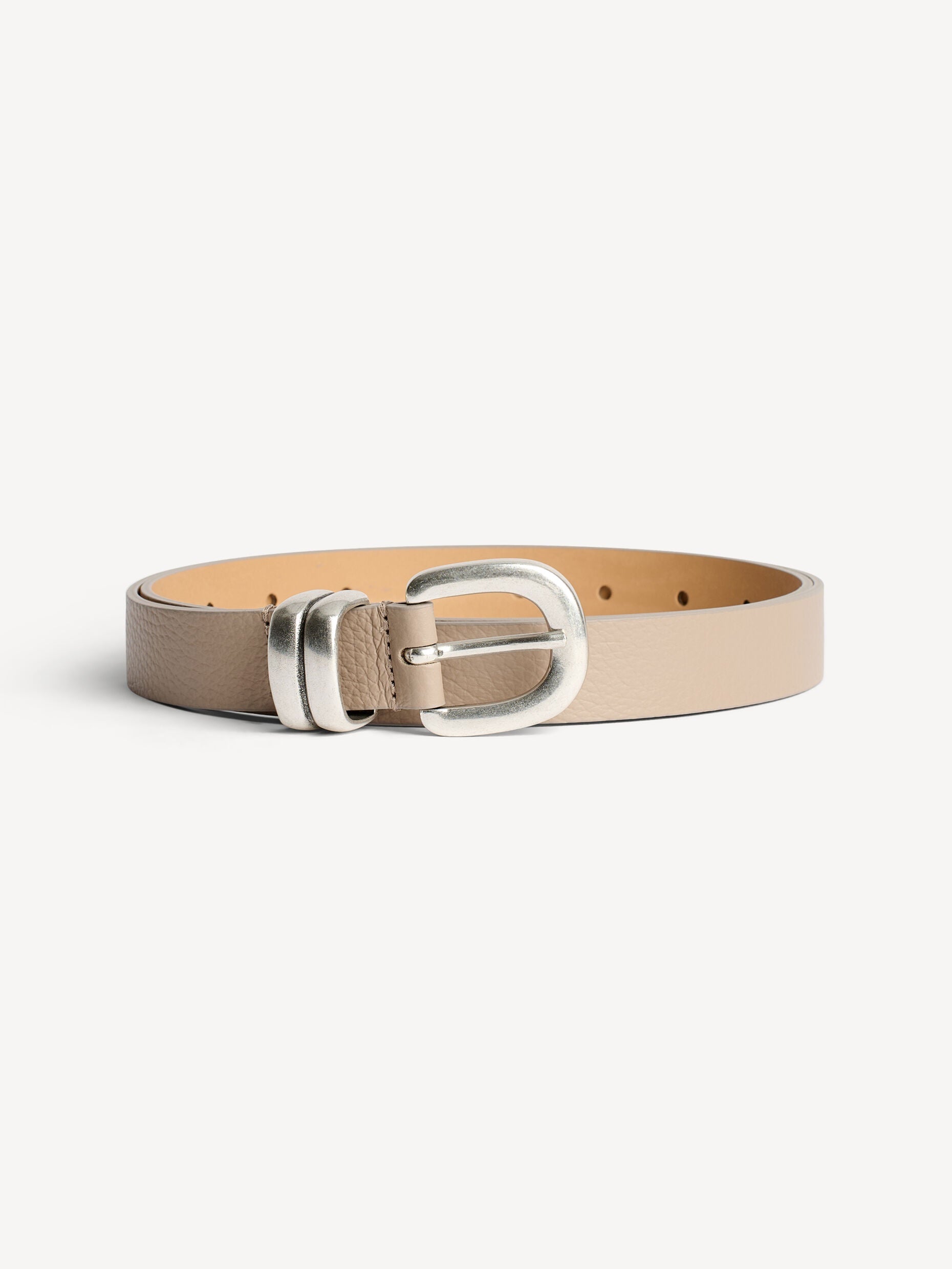 MAL Leather Belt with Silver Hardware