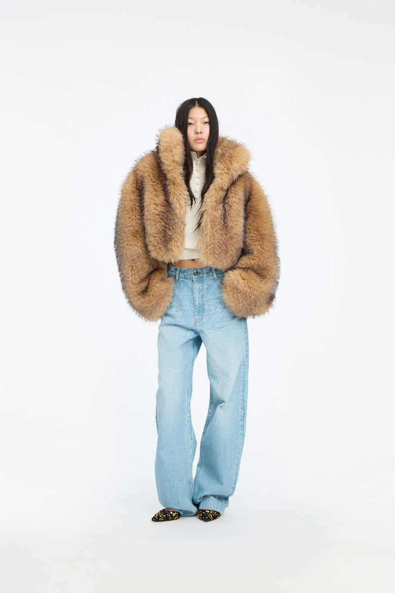 ROT Cropped Fur Jacket
