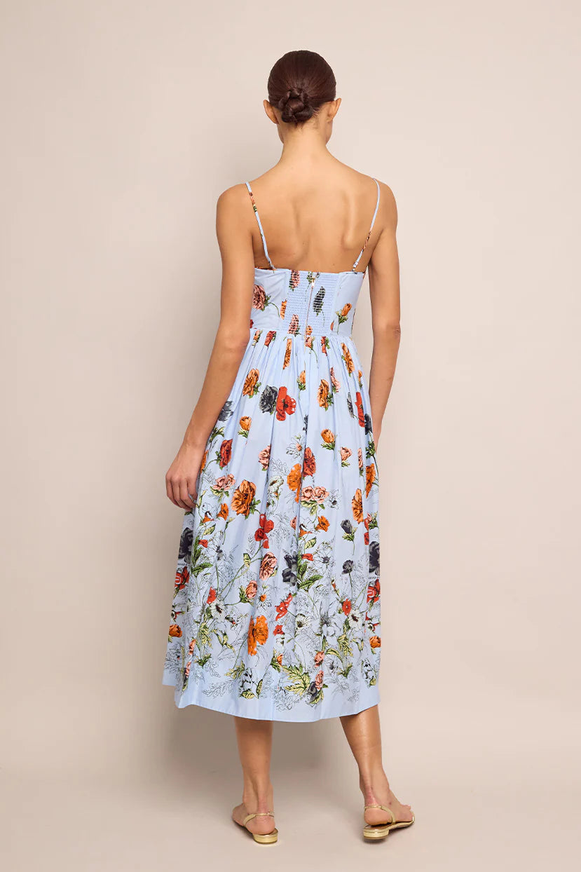 CC Blue Floral Midi Dress