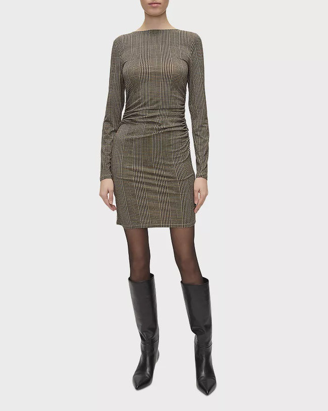 VER Boat Neck Gathered Dress