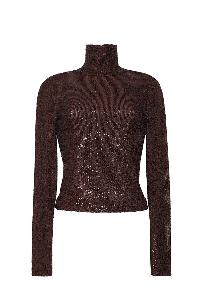 CC Sequin Long Sleeve Mockneck Top