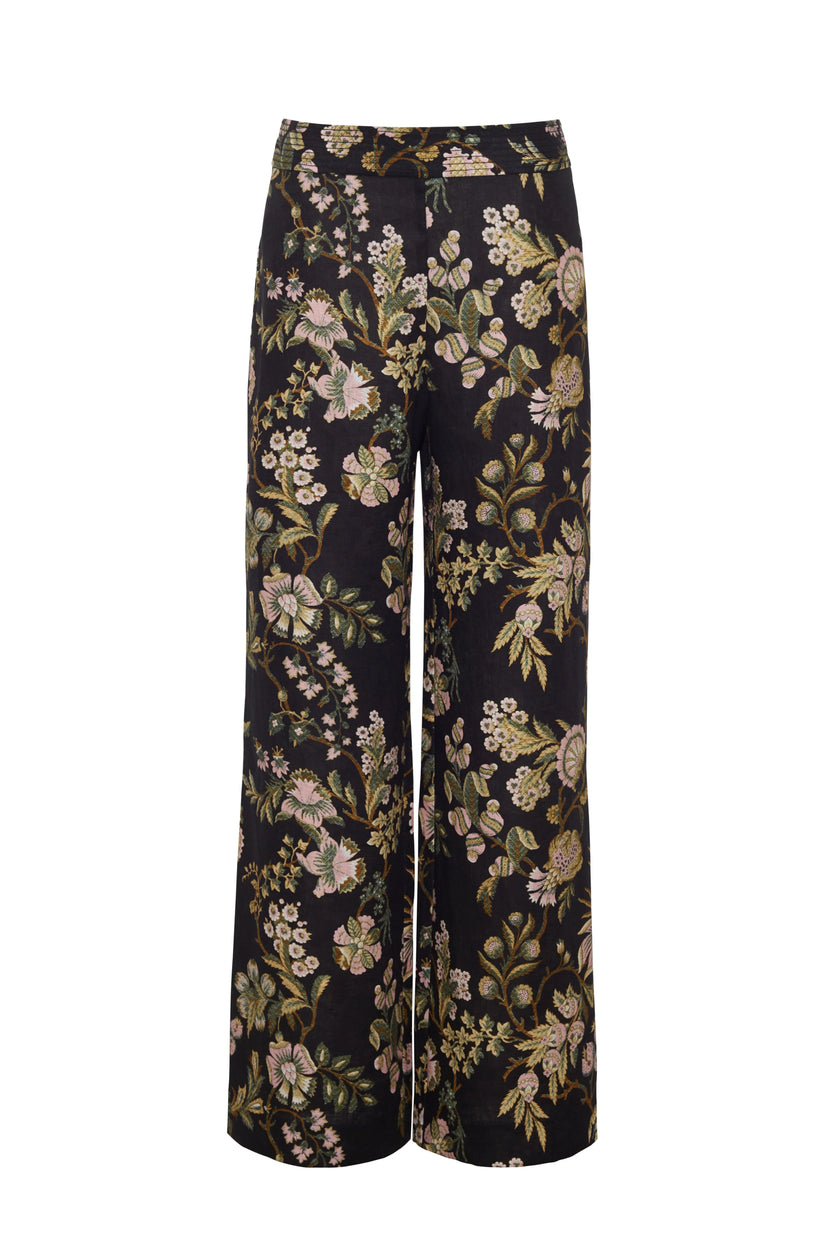 CC Floral Black Wide Leg Pant