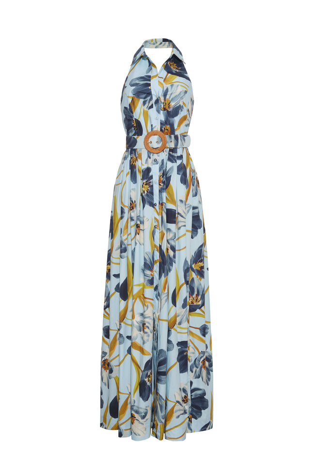 CC Halter Collared Maxi Dress