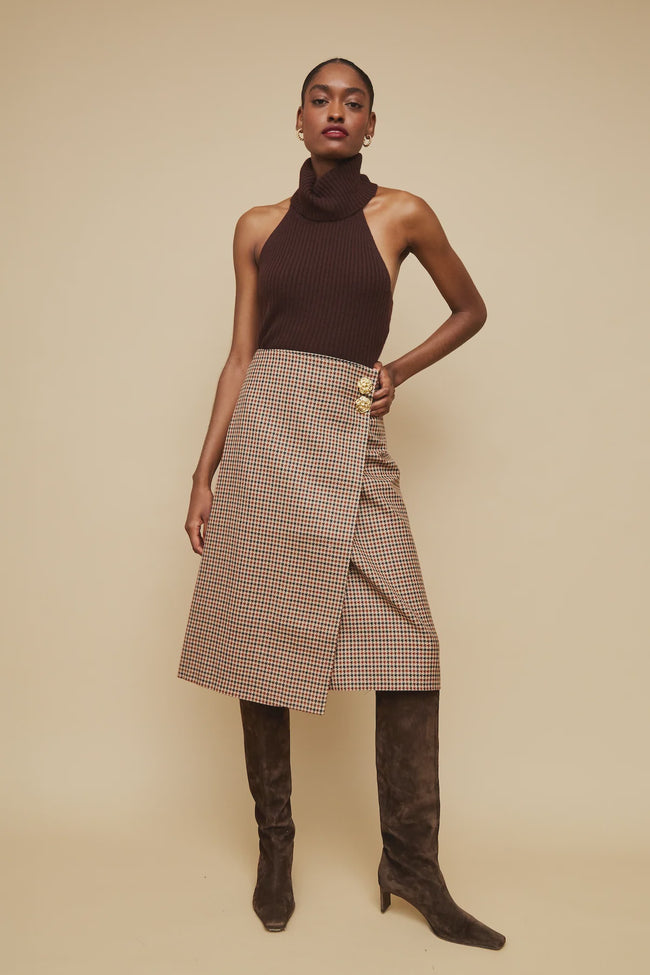 CC Houndstooth Midi Skirt