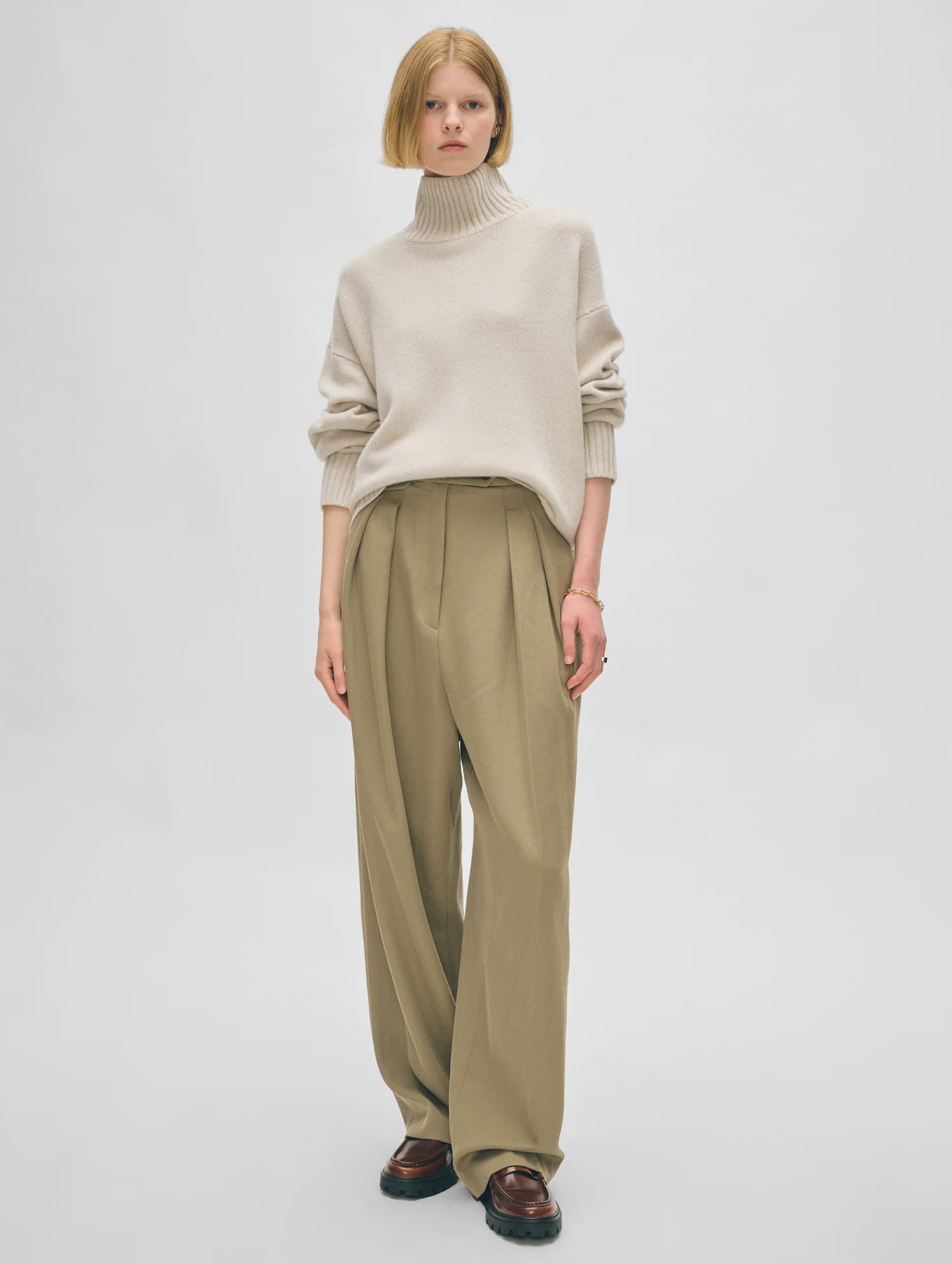 WHI Ivory Cashmere Blend Turtleneck