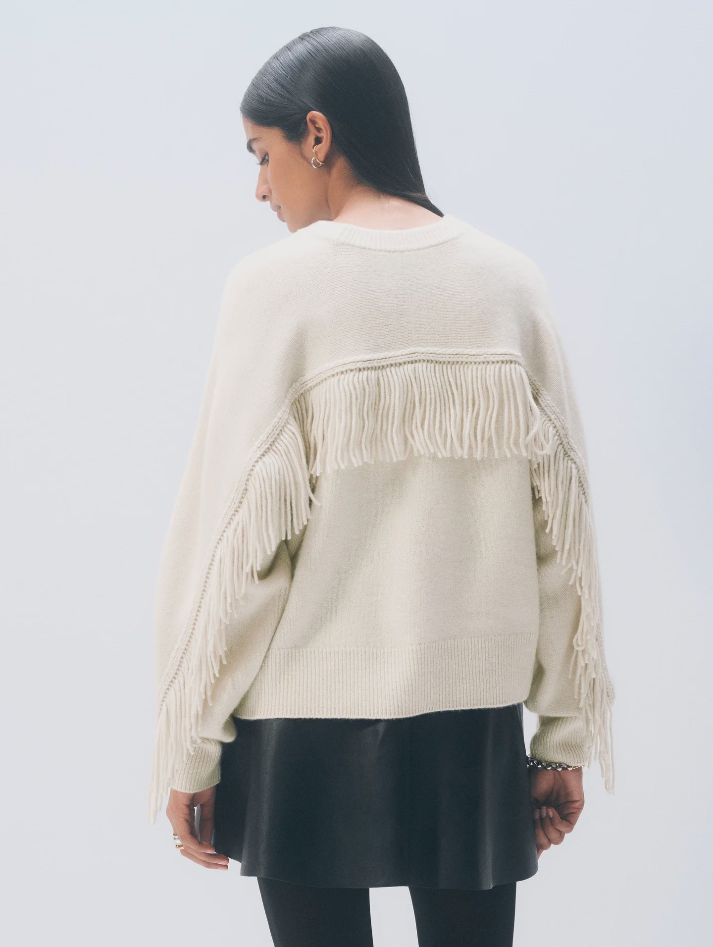 WHI Fringe Crew Sweater