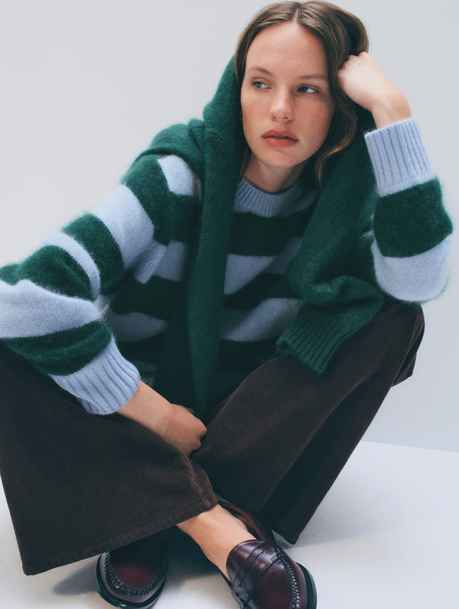 WHI Stiped Crew Sweater