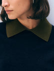 WHI Contrast Collar Sweater