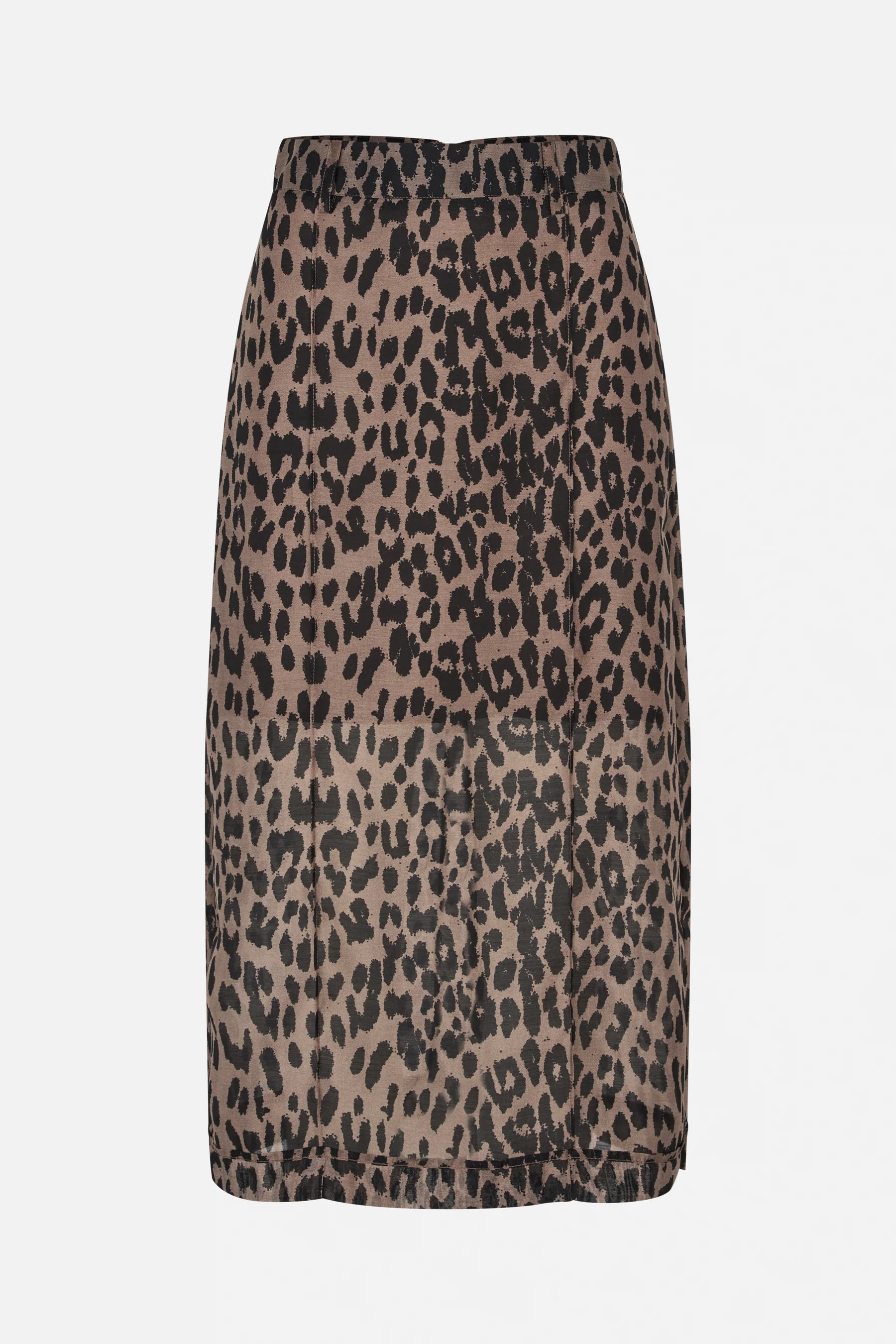 BAU Leopard Sheer Midi Skirt