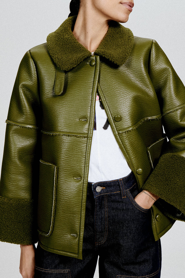 BAU Green Leather Jacket