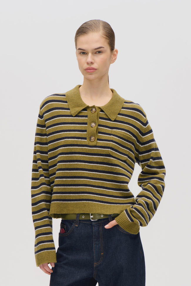 BAU Green Stripe Sweater