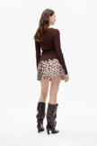BAU Leopard A Line Mini Skirt