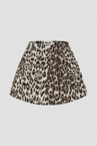 BAU Leopard A Line Mini Skirt