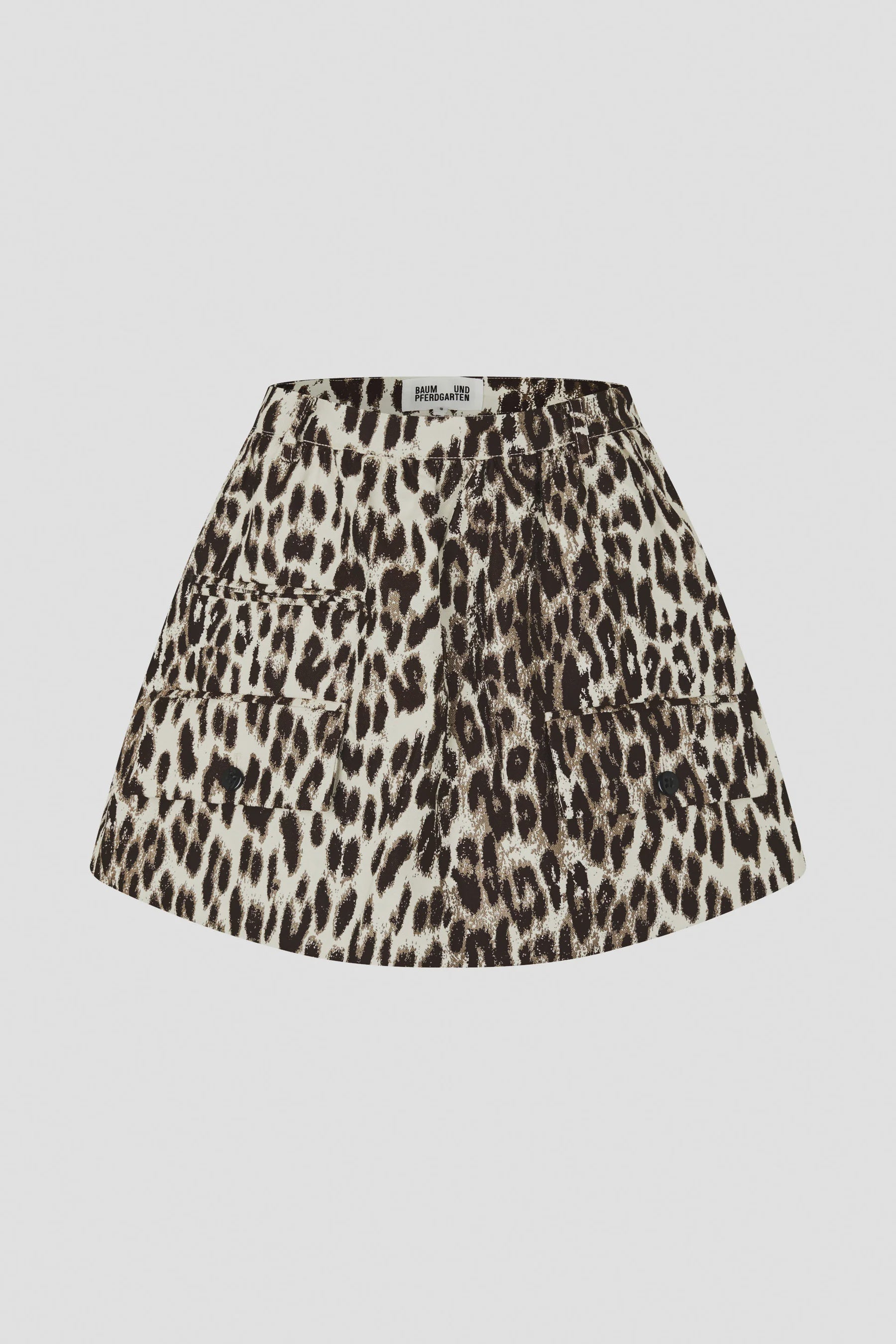 BAU Leopard A Line Mini Skirt