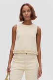 BAU Ecru Denim Frill Top