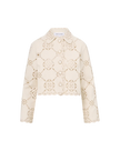 VER Ecru Denim Crochet Jacket