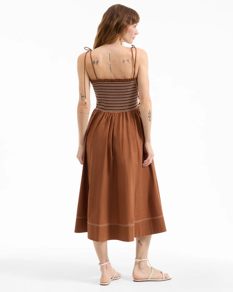 VER Smocked Midi Dress