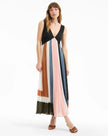 VER Multicolor Pleated Midi Dress
