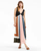 VER Multicolor Pleated Midi Dress