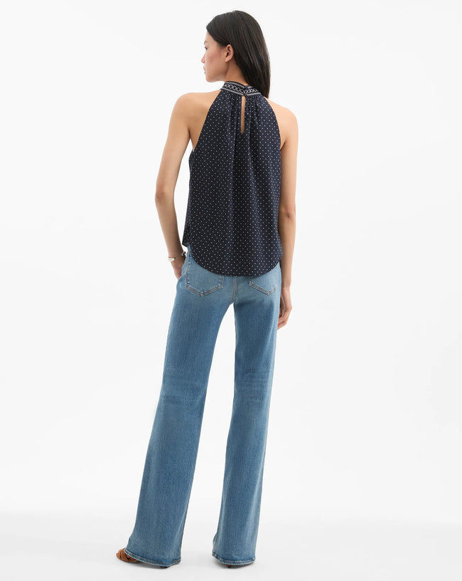VER Polka Dot Halter Trim Top