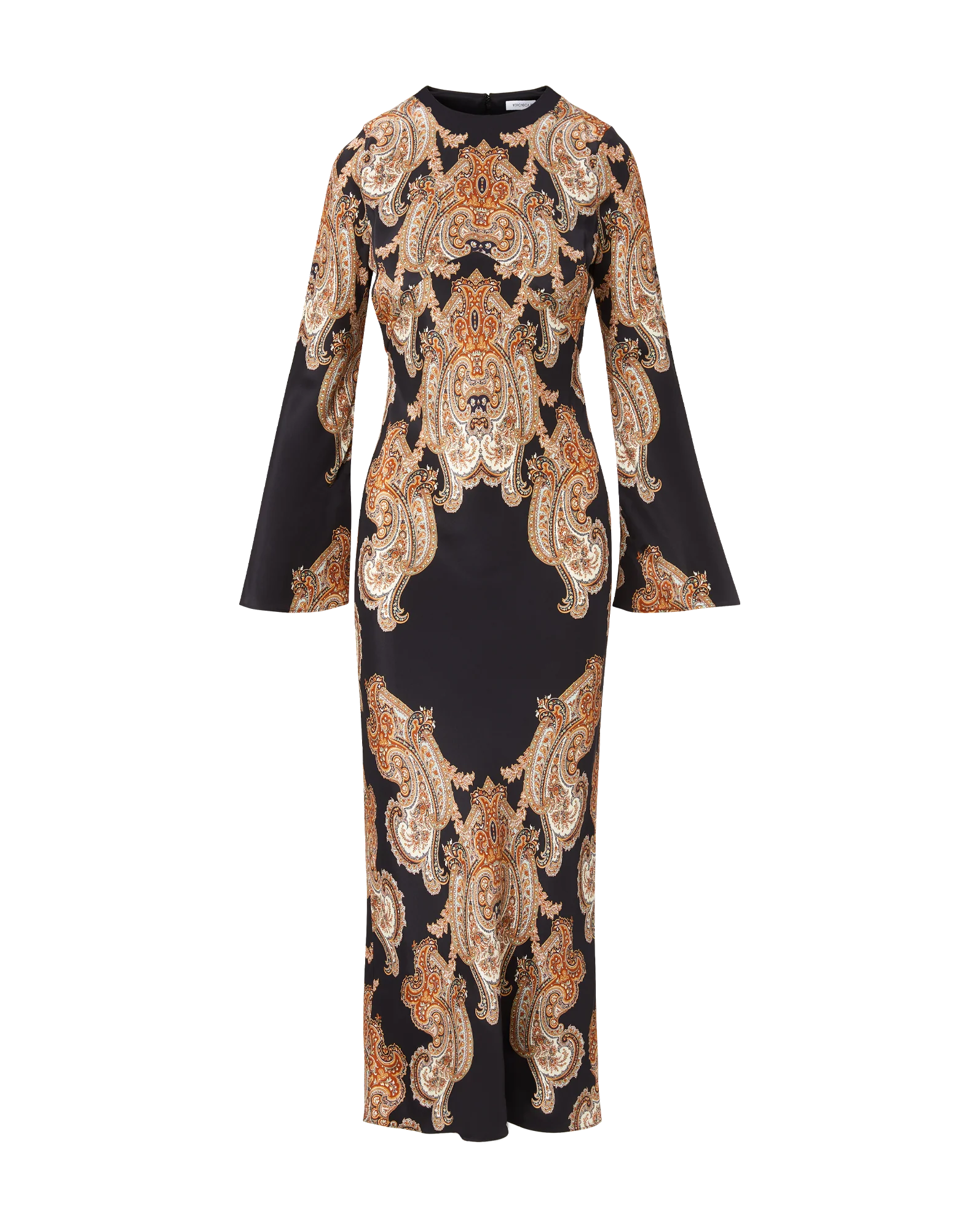 VER Black Paisley Midi Dress