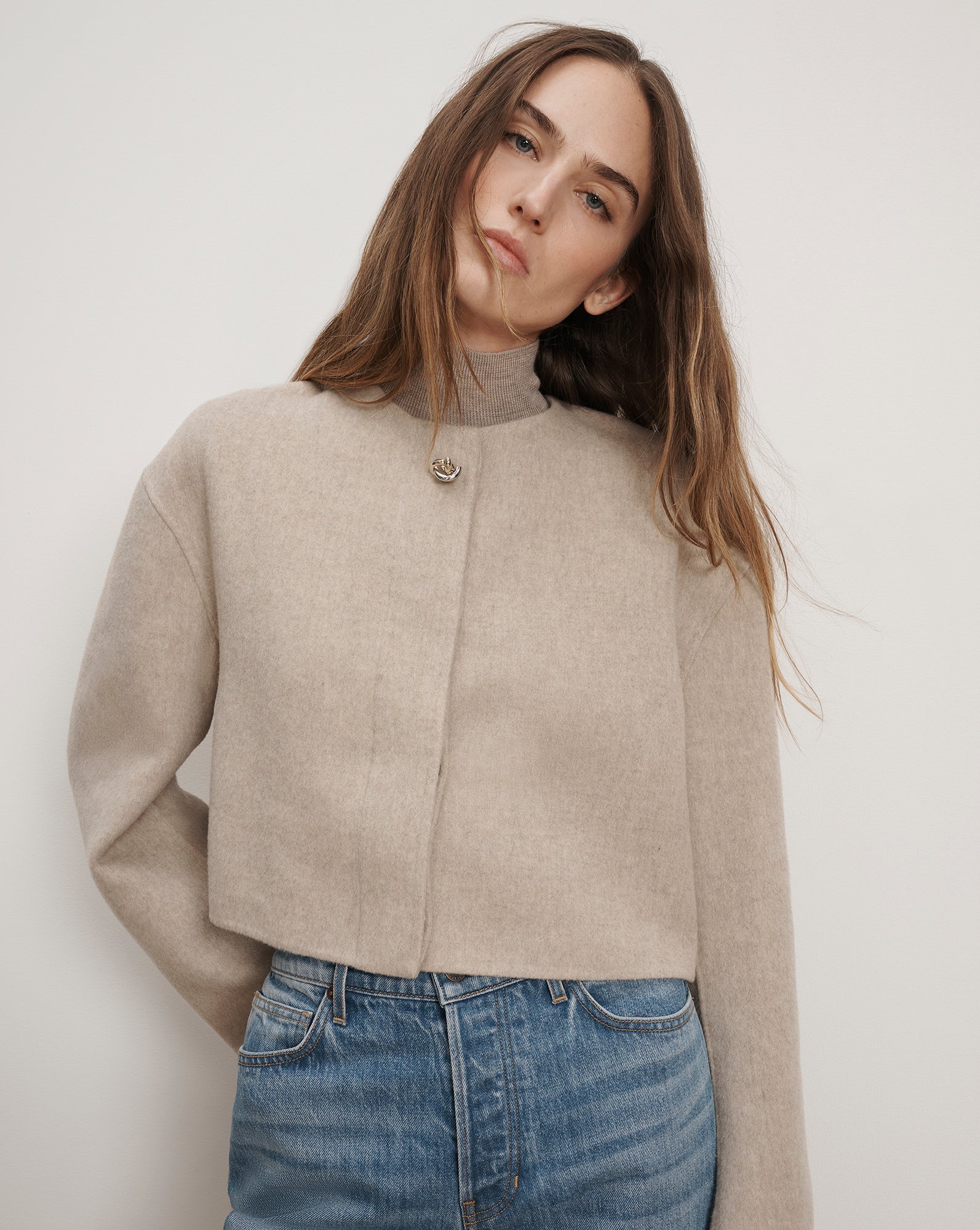 VER Collarless Cropped Jacket