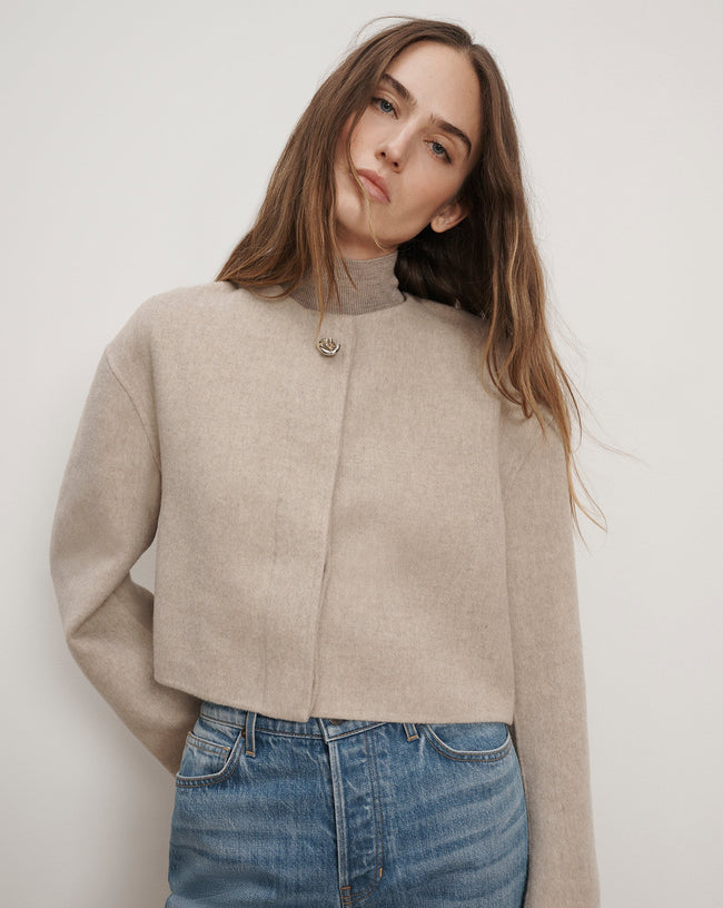VER Collarless Cropped Jacket