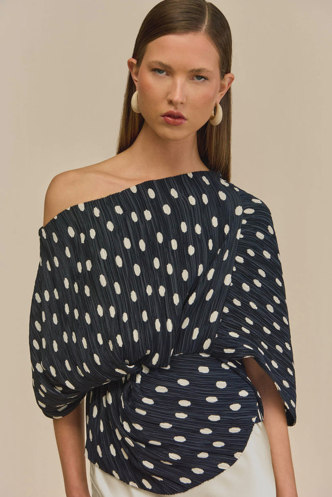 CUT Dotted Draped Top