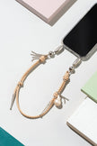 OSS Leather Pearl Charm Bolo Wristlet