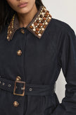VER Embellished Collar Belted Jacket