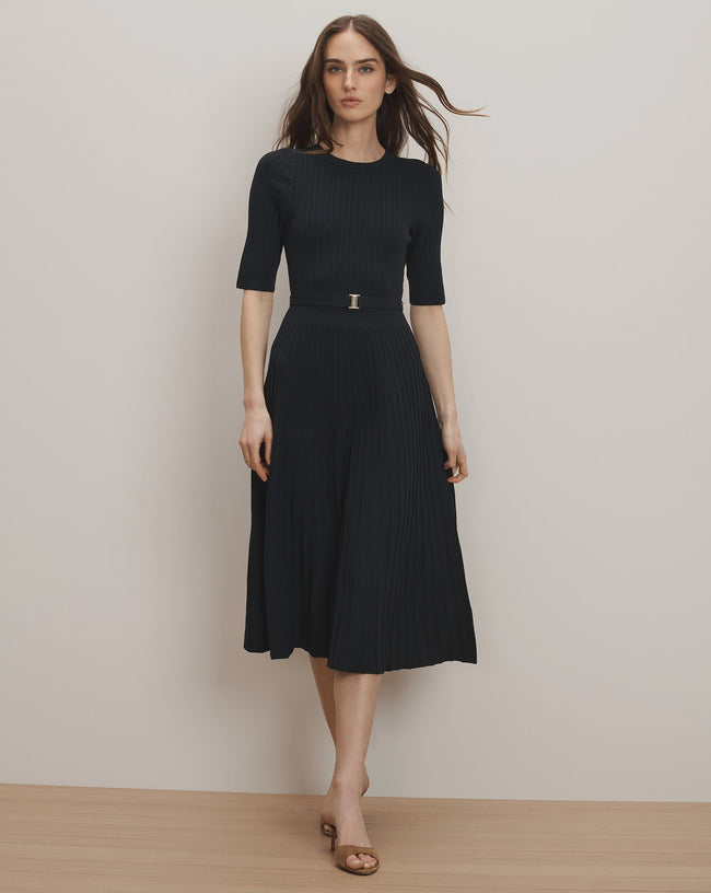 VER Knit Fit Flare Midi Dress