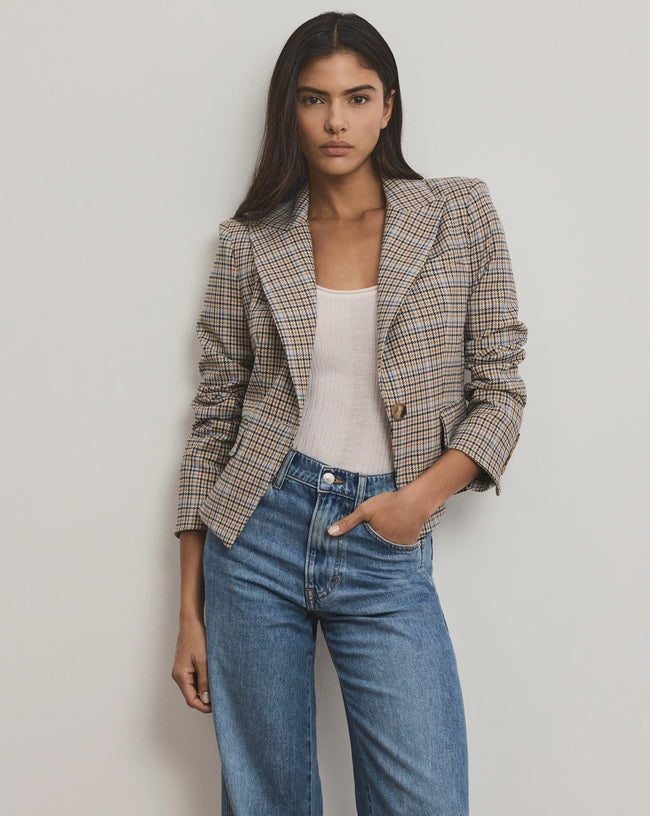 VER Plaid Short Blazer