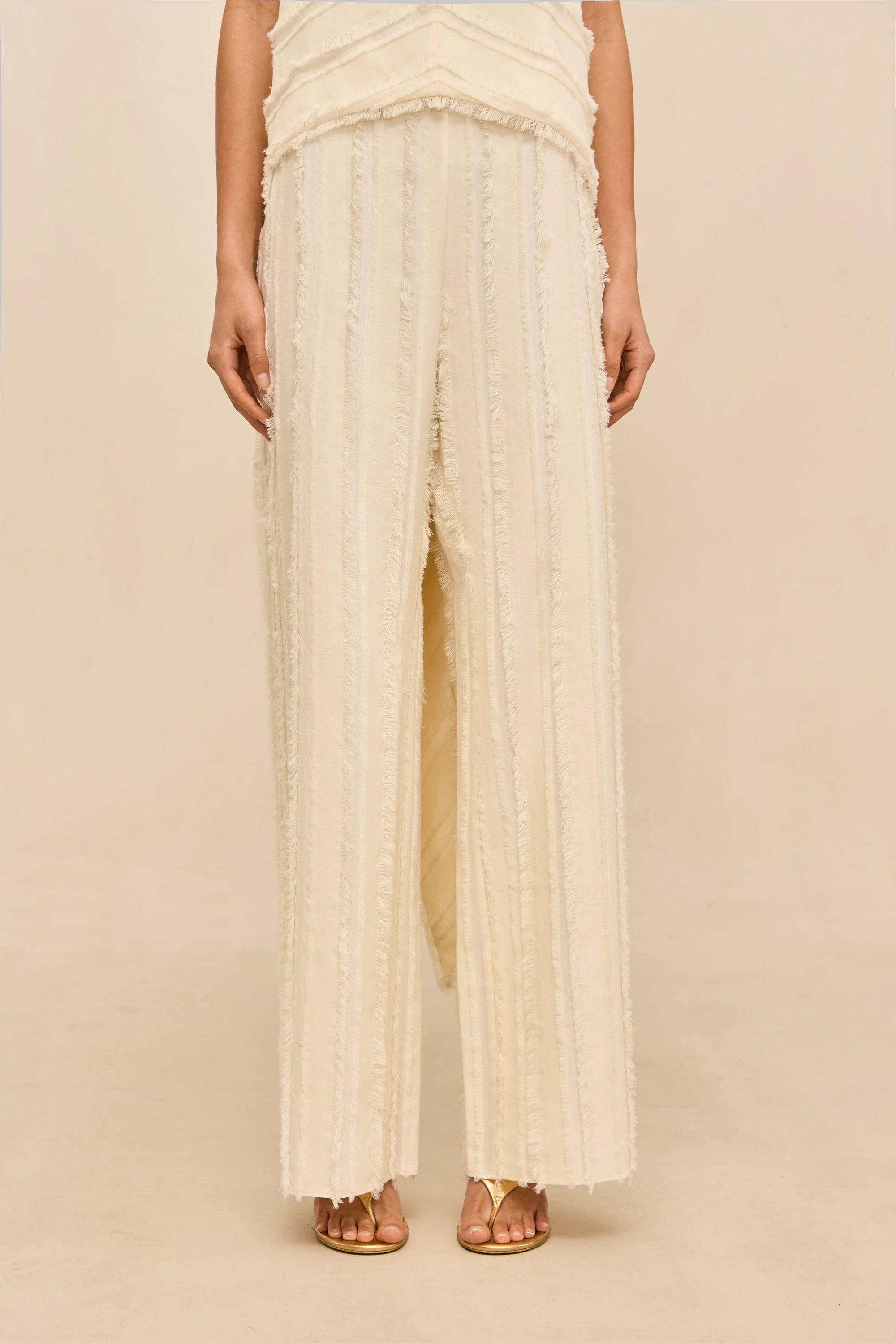 CUT Fringe Detail Wide Leg Pants
