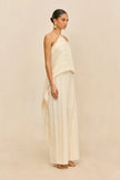 CUT Cascading Fringe Halter Top