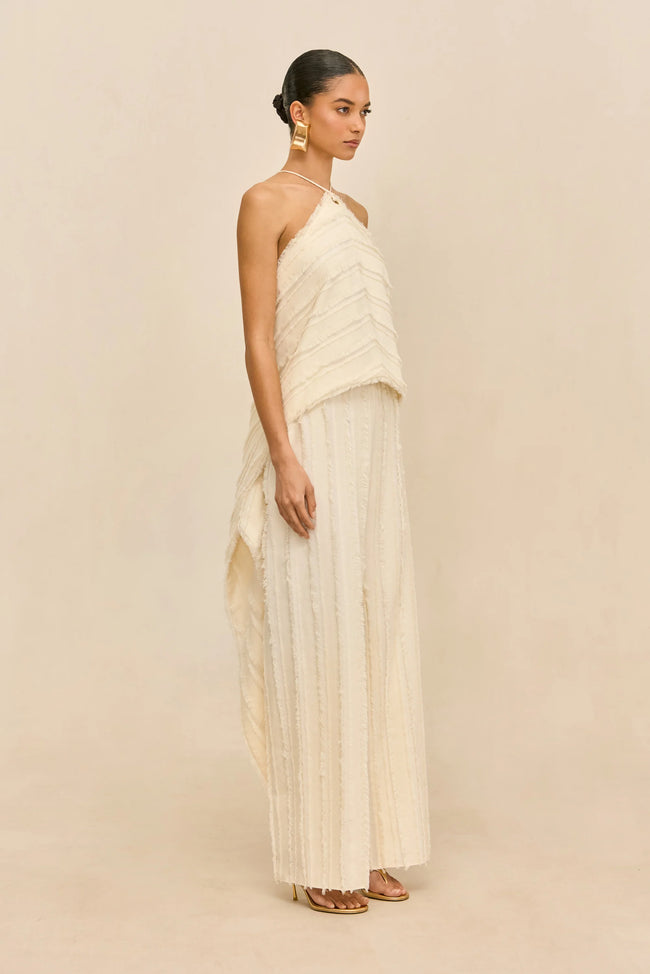 CUT Cascading Fringe Halter Top