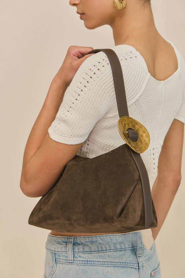 CUT Suede Shoulder Bag
