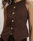 VER Linen Twill Button Vest